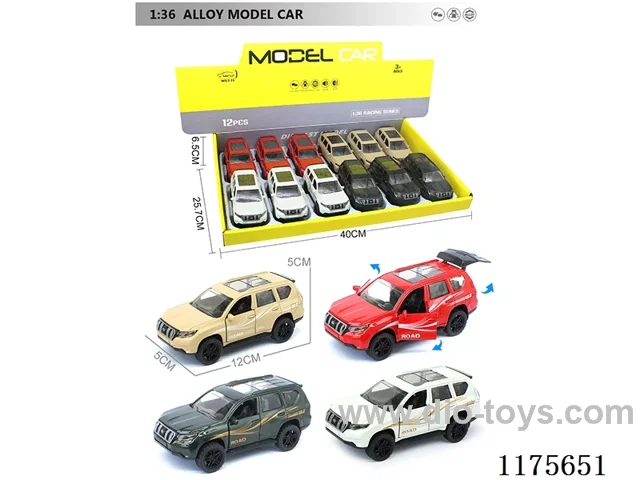 1:36-12PCS Alloy Pull Back Car Openable Door 4 Colors 4 Mixed