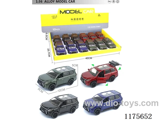 1:36-12PCS Alloy Pull Back Car Openable Door 4 Colors 4 Mixes