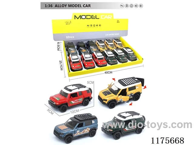 1:36-12PCS Alloy pull back cart with door openable 2 models 4 colors mixed (W L/M, included 3*AG13)