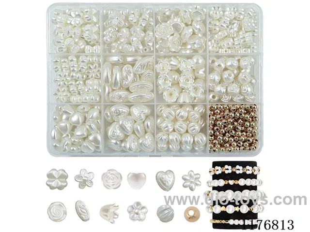 DIY Jewelry Set(DIY beads +4 centimetres gold beads + thread (12 grids))
