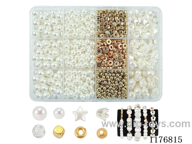 DIY Jewelry Set(DIY beads +4 centimetres gold beads + septum beads + thread (12 grids))