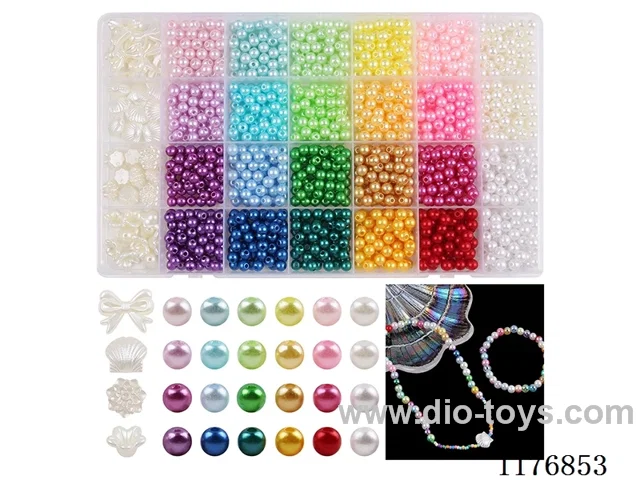 DIY Jewelry Set(6cm pearl + Other beads + thread (28 grids))