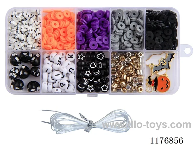 DIY Jewelry Set(Polymer clay + letter bead + spacer bead + Pendant + thread (10 grids))