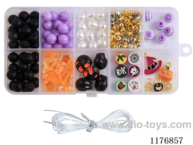 DIY Jewelry Set(8mm round bead + colored bead + Bead + Pendant + thread (10 grids))