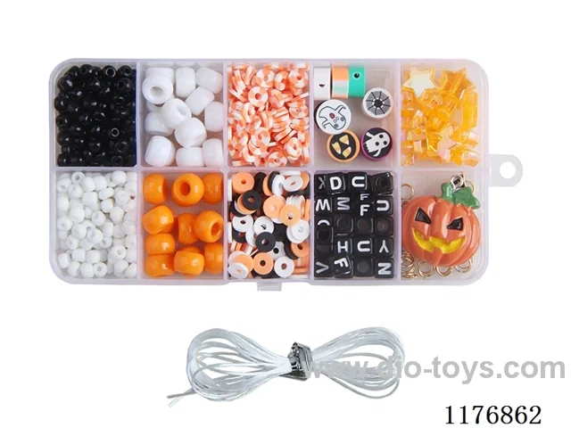 DIY Jewelry Set(4cm bead + bucket bead + polymer clay + letter bead + Pendant + thread (10 grids))