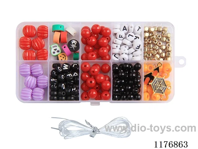 DIY Jewelry Set(Beads + 6/8mm round beads + polymer clay + letter beads + Separate beads + Pendant + thread (10 grids))