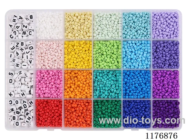DIY Jewelry Set(3cm bead + letter bead + thread (24 grids))