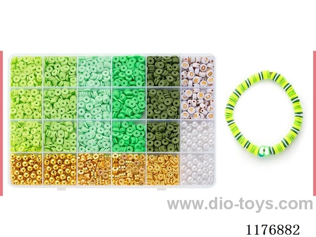 DIY Jewelry Set(Alphabet bead + polymer clay + pearl + Gold bead bead + thread (24 grids))
