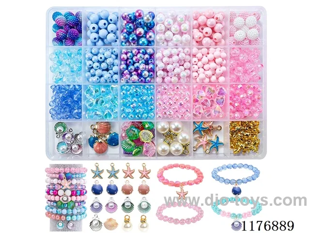 DIY Jewelry Set(6/8cm Pearl + Beads + Pendant + Lobster buckle Thread (24 bars))