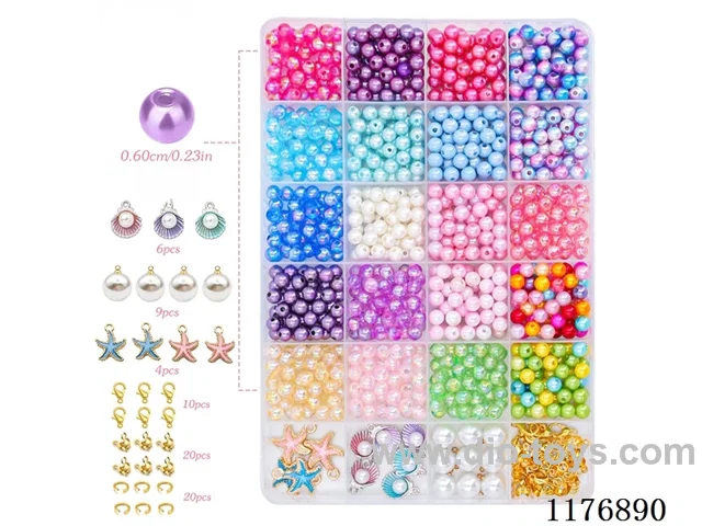 DIY Jewelry Set(6cm pearl + Pendant + Scissors thread wrapped buckle Lobster buckle (24 squares))