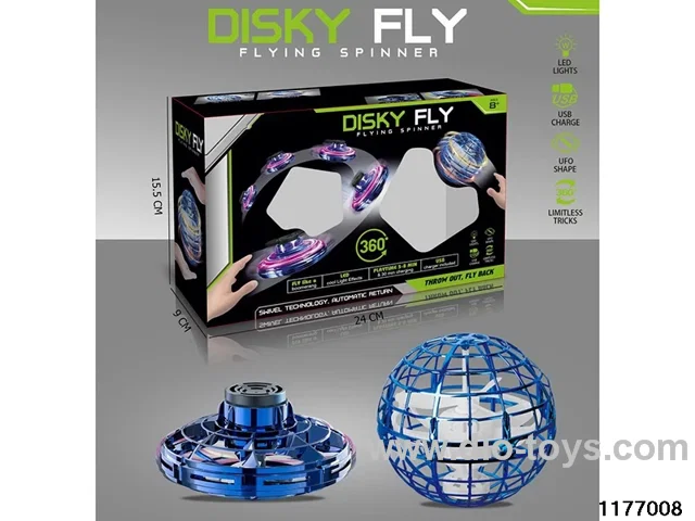 Interactive lighted boomerang flying ball + flying gyro