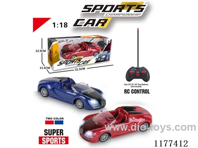1:18 4ch rc car with light not included battery