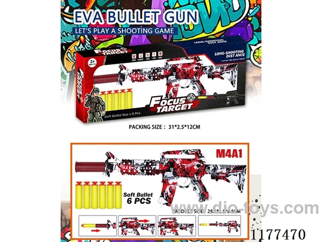 Inflatable soft bullet gun