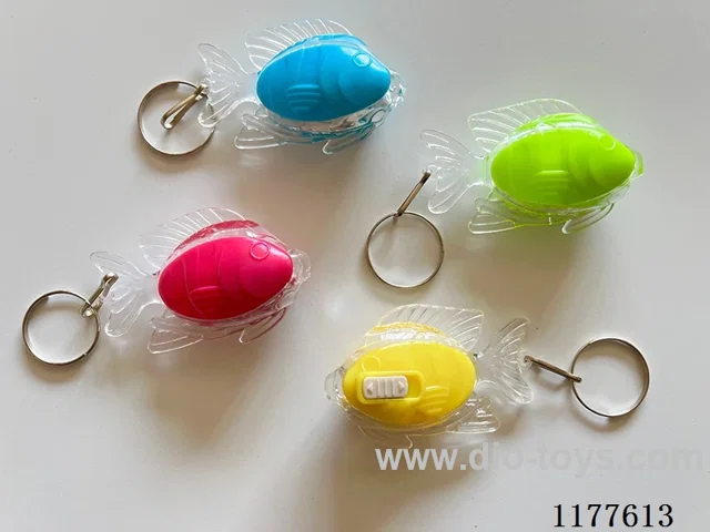 Key clasp transparent fish red blue double flashing light