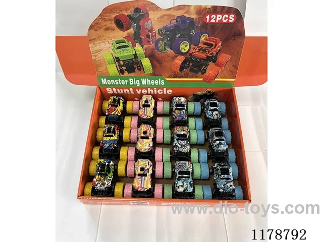 12PCS Inertia Vehicle 4 models 4 colors mix