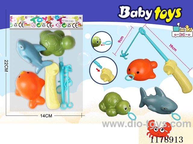 Self-assembly fishing rod + blowfish 4pcs set