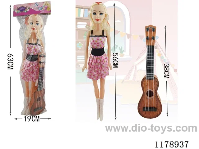 22 inch empty body barbie with music + ukulele guitar