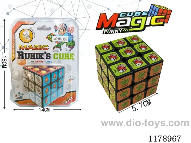 5.7 Six-Color Cartoon Cube with Holes and No Springs (black background)