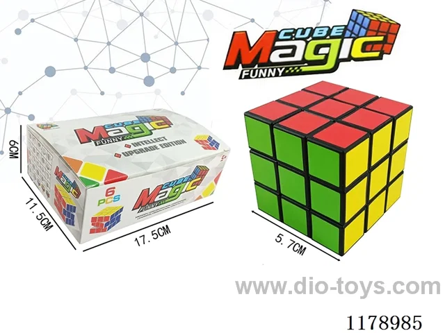 5.7 Hole-less with Spring Six-Color Rubik's Cube (black background) 6PCS