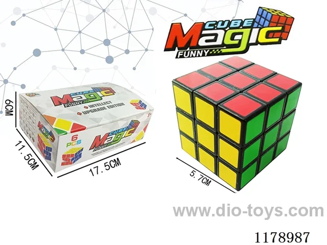 5.7 Hole-less with Spring 6-color Thermal Transfer Rubik's Cube (black background) 6PCS