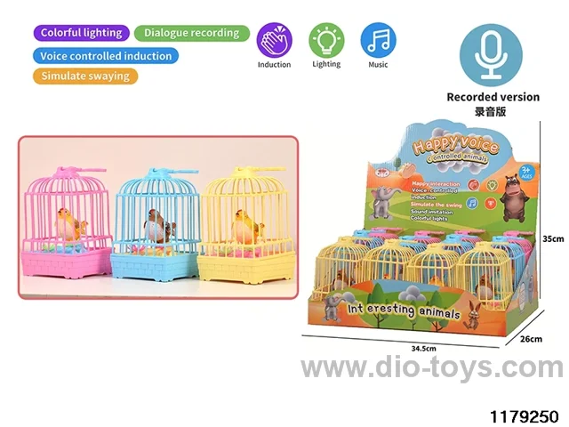 Voice-activated Single Bird Cage with light
