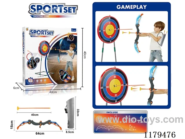 Sound and Light Bow and Arrow Large Target Stand Set