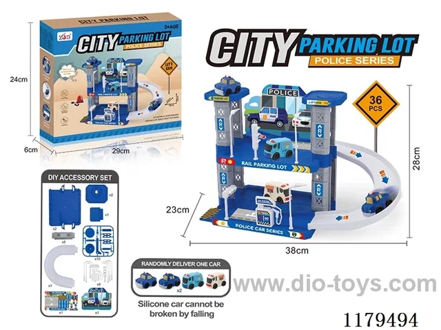 Police Vinyl Vehicle - Two Level Parking Lot