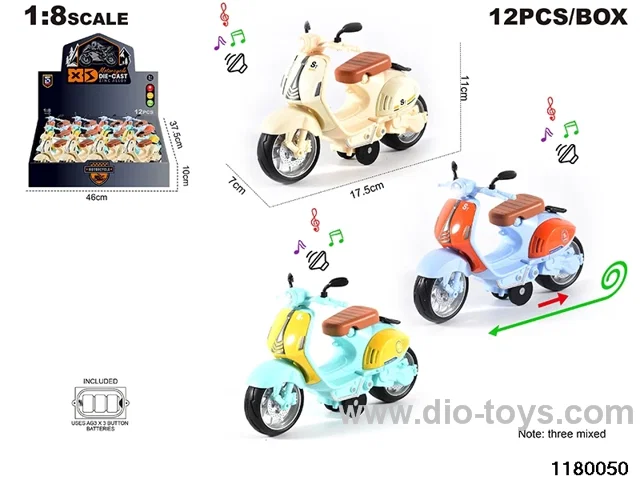 1:8 Alloy pull back car with lighted sound effects