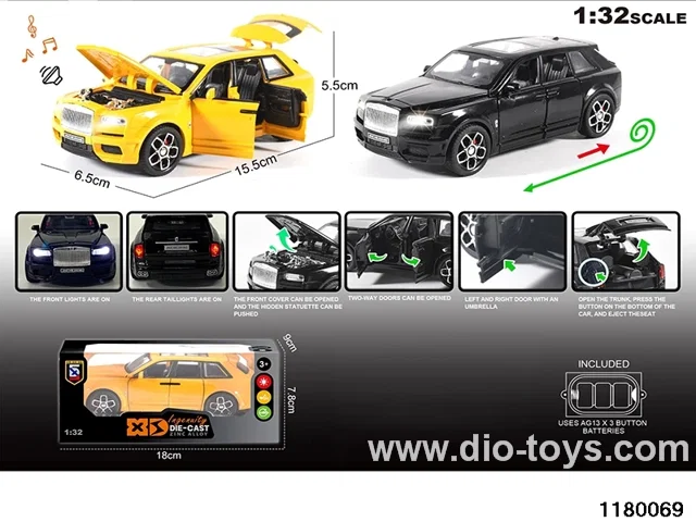1:32 Alloy pull back car with lighted sound effects