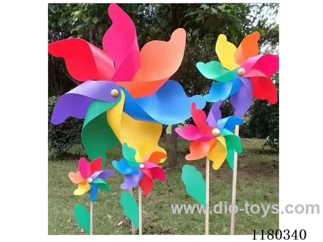 Colorful Wooden Pole Windmill