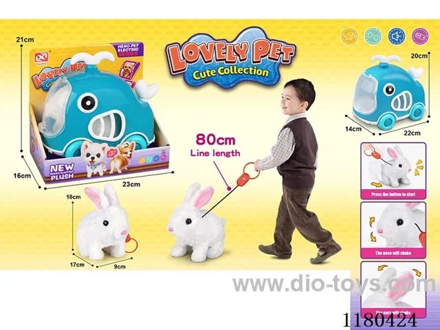 Leash Plush Electric Rabbit+Whale Cage-Display Box Set