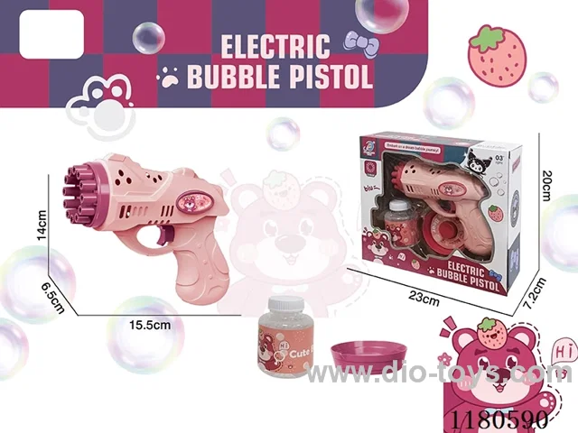 12 holes bubble gun (with light, with 1 bottle of 80ML bubble water, 3*AA not included)