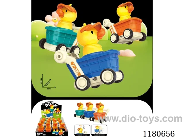 Press and glide shopping cart ducky toy car 12pcs/box