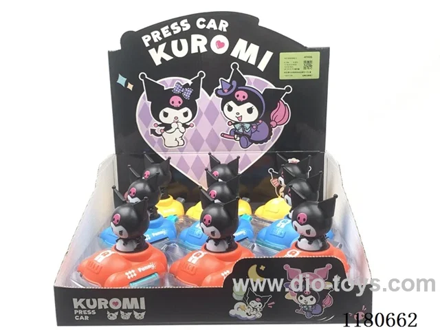 Press and slide cartoon kurumi toy car 9PCS / box