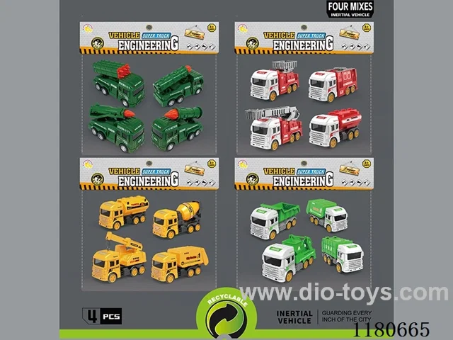 Inertia engineering car 4 models / 4 colors mixed packing