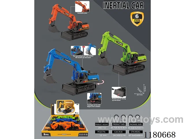 Inertia Engineering Car Excavator 3 colors mixed packing