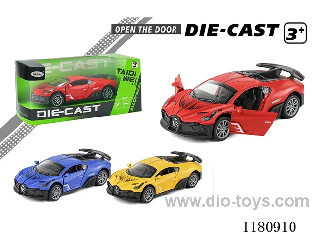 12CM Open Door Bugatti Supercar alloy car pull back
