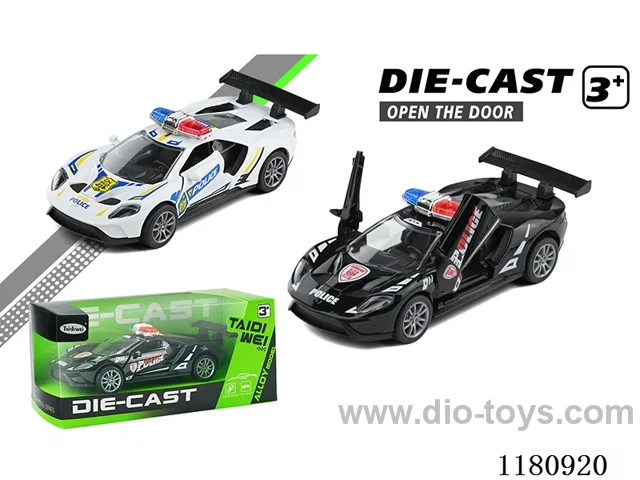12CM Open door Ford alloy police car pull back