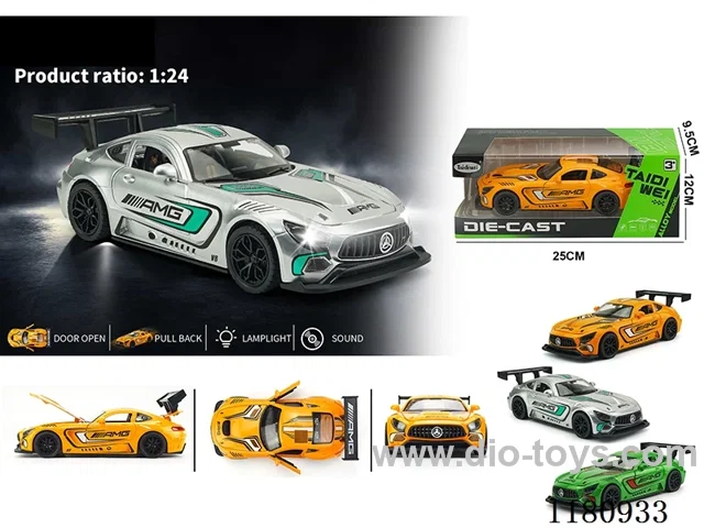 1:24 Mercedes AMG 4 door light music pull back alloy car