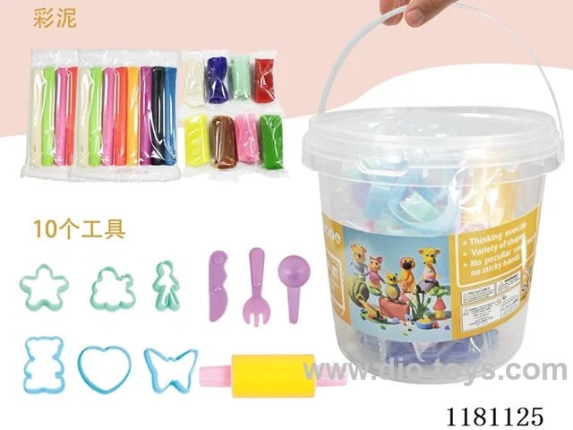 21PCS Colorful Clay Set/Bucket/Color Random.