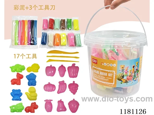 34PCS Colorful Clay Set/Bucket/Color Random.