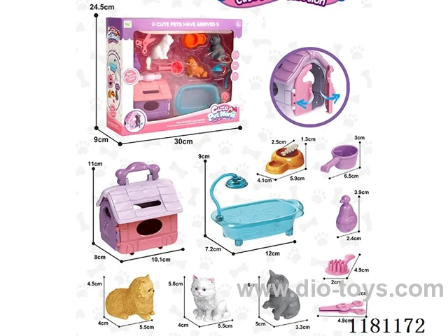 Soft glue pet cat set