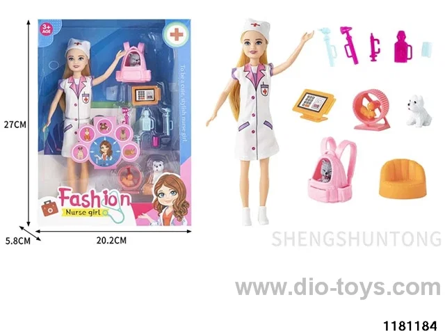 9 inch Barbie + Pet Medical Kit