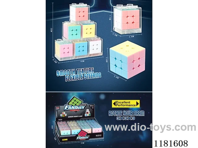 Acrylic display case for 3-step Rubik's Cube with macaroon color.