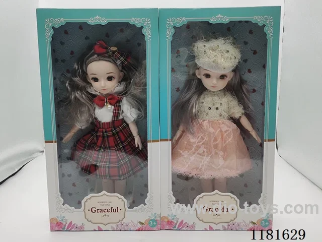 12 inch 14 joints 3D eyes doll 2 mixed