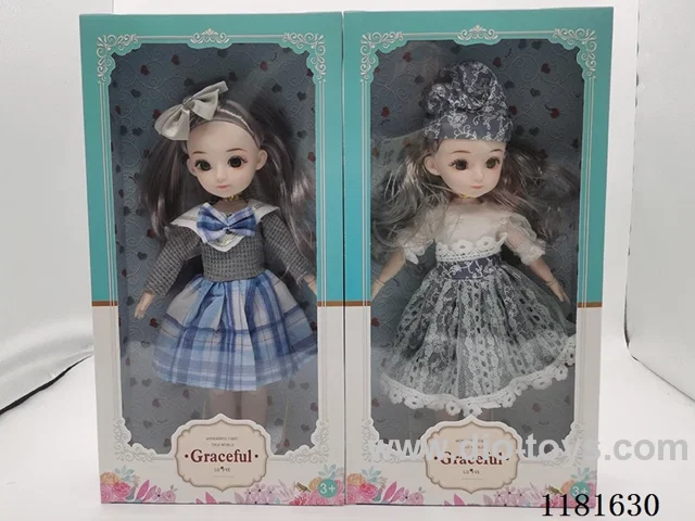 12 inch 14 joints 3D eyes doll 2 mixed