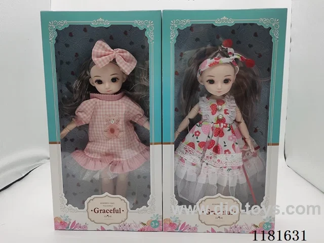 12 inch 14 joints 3D eyes doll 2 mixed