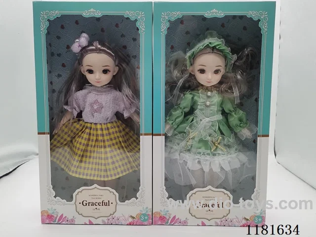 12 inch 14 joints 3D eyes doll 2 mixed