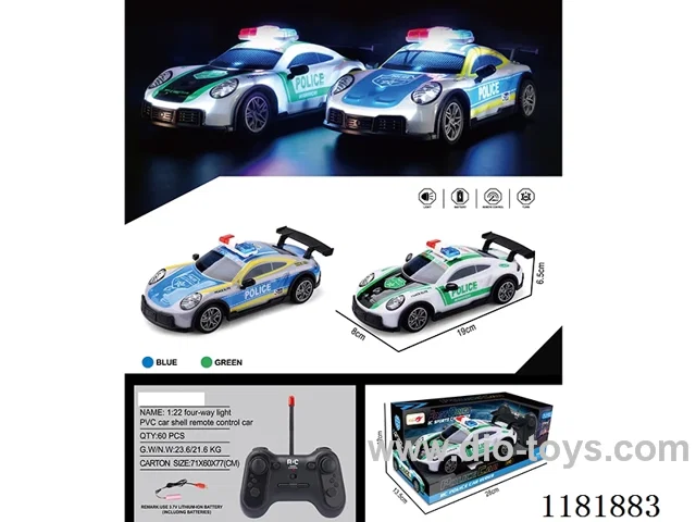 1：22 4ch rc police car with light included battery