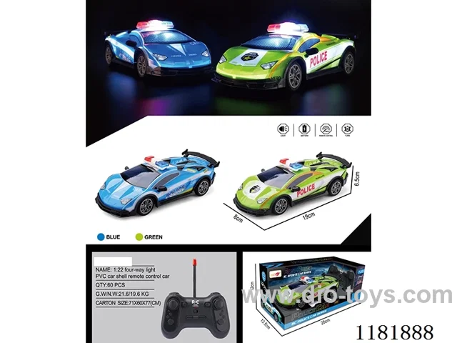 1：22 4ch rc police car with light not included battery